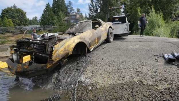 Corvette Pulled Out Of A Lake in Oregon 