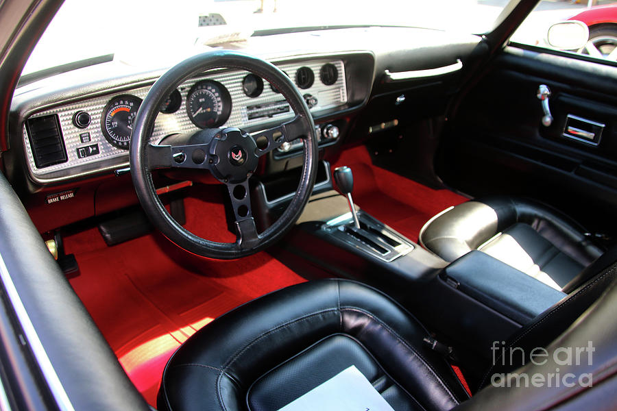 1975 White Pontiac Trans Am-Interior-0538 Photograph by Gary Gingrich Galleries